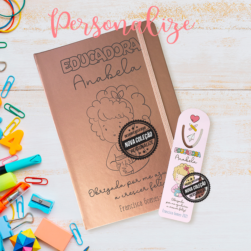 Bloco e/ou marcador "Obrigada por me ajudares a crescer feliz"