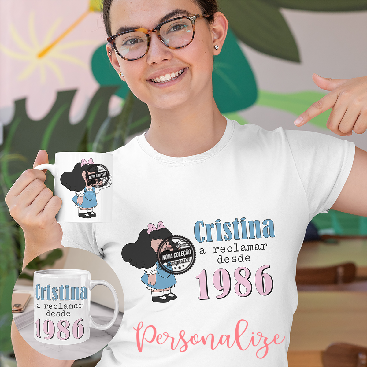 t-shirt e ou caneca mafaldinha. Personalizada
