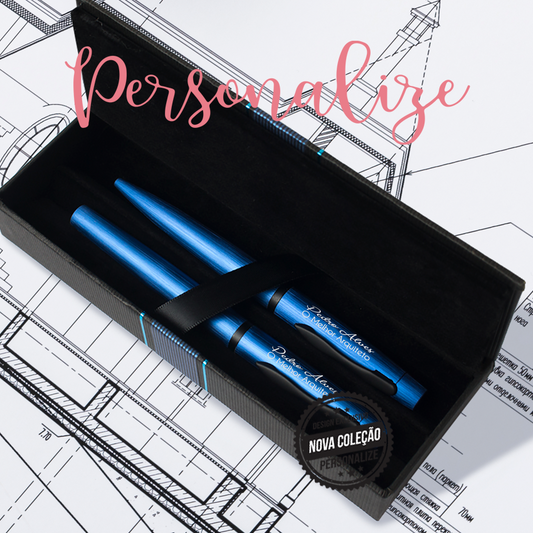 Conjunto caneta esferográfica e caneta rollerball premium "Profissões"