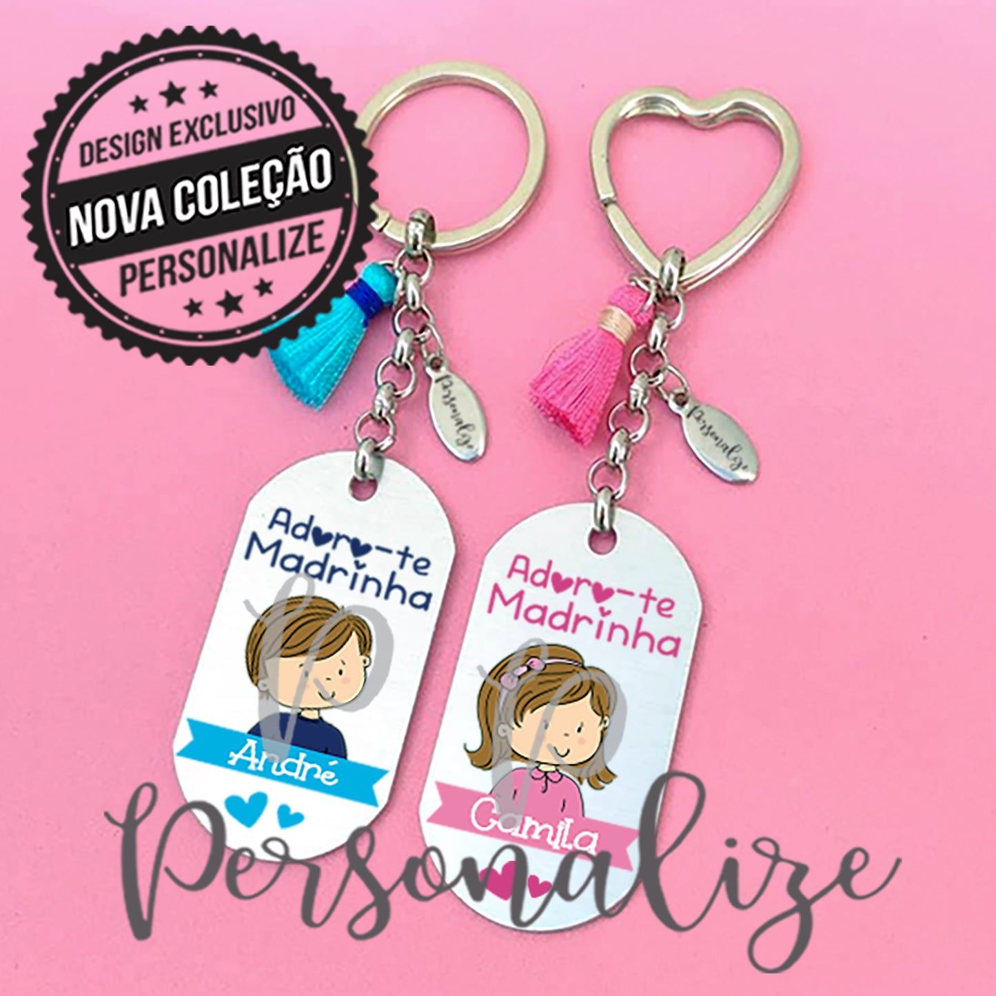 Porta chaves aço inox com cores Personalize