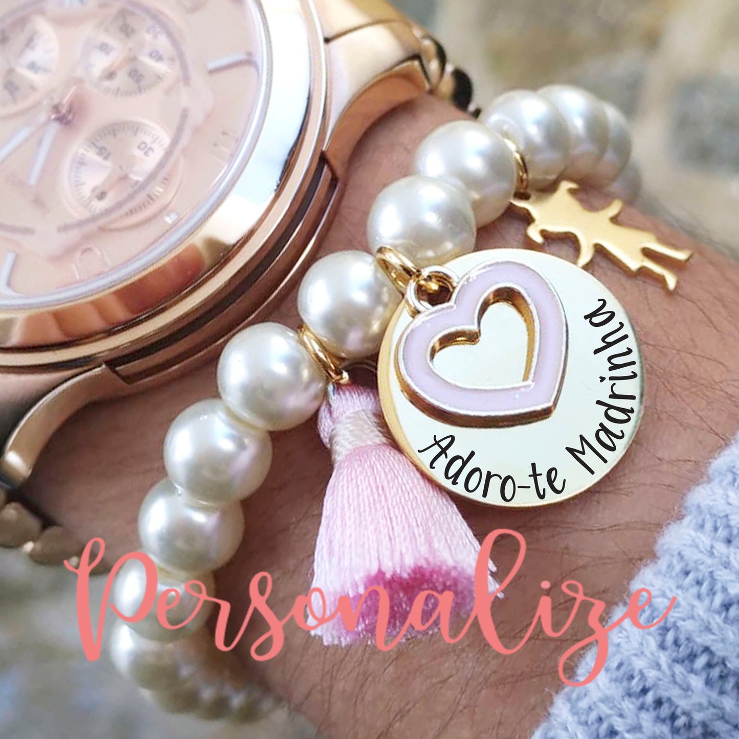 Pulseira "adoro-te madrinha" Personalize