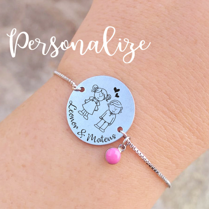 Pulseira ajustável ao pulso aço inox Personalize