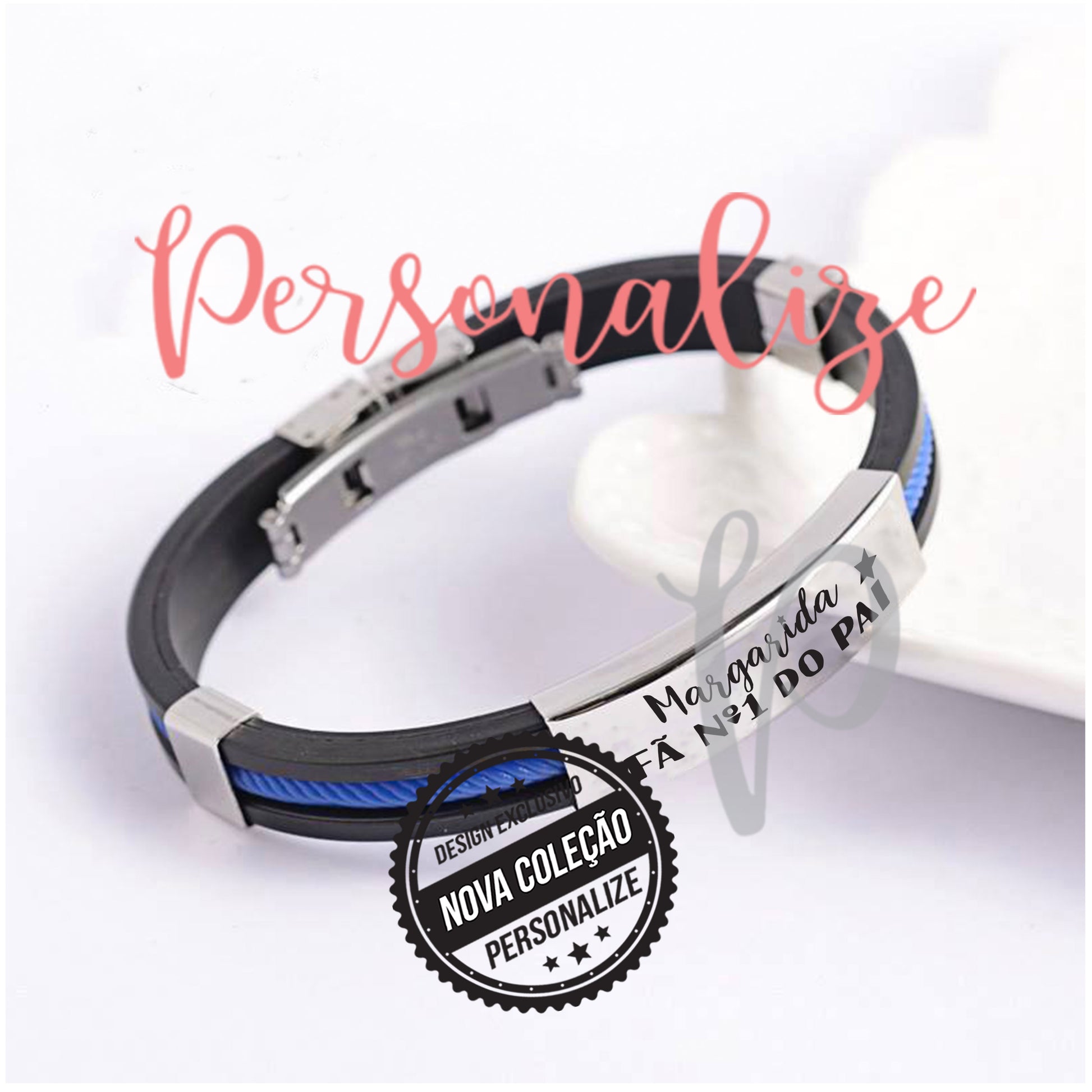 Pulseira " Fã nº 1 do pai" Personalize