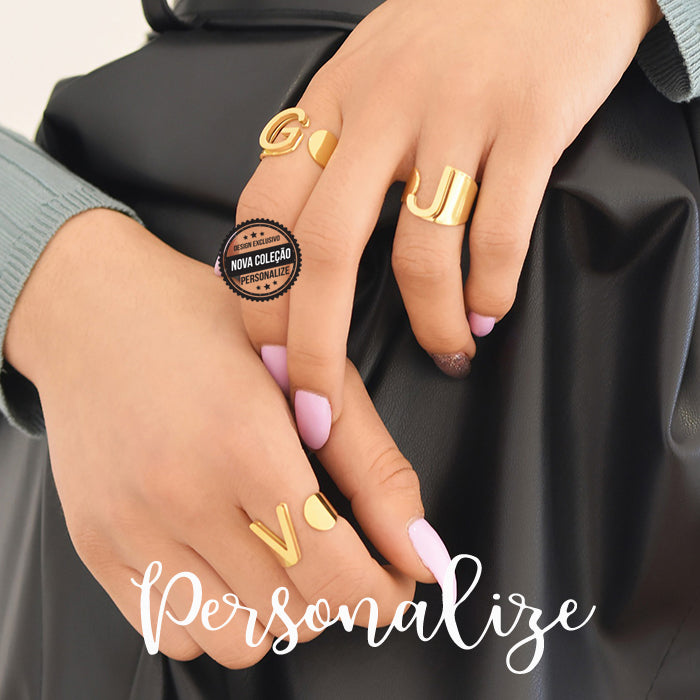 Anel ajustável "Letras"