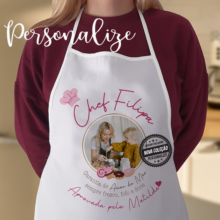 Avental em tecido " Chef Mãe "
