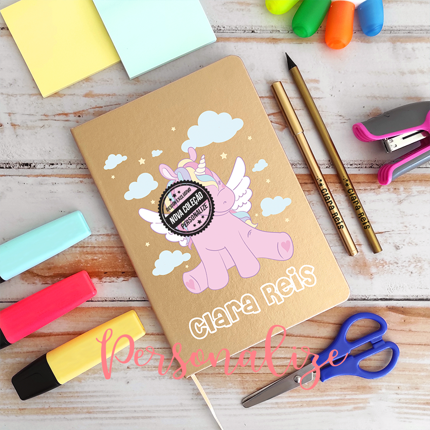 Bloco A5 e/ou lápis e caneta "Unicórnio"