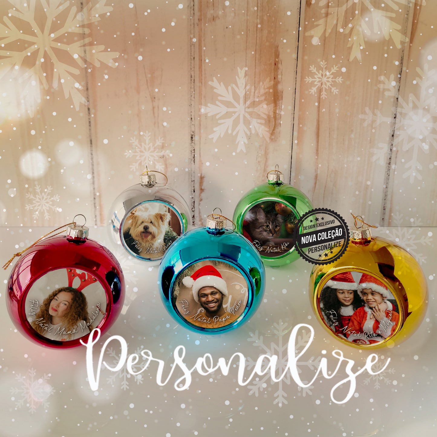 Bolas de Natal " Familia "