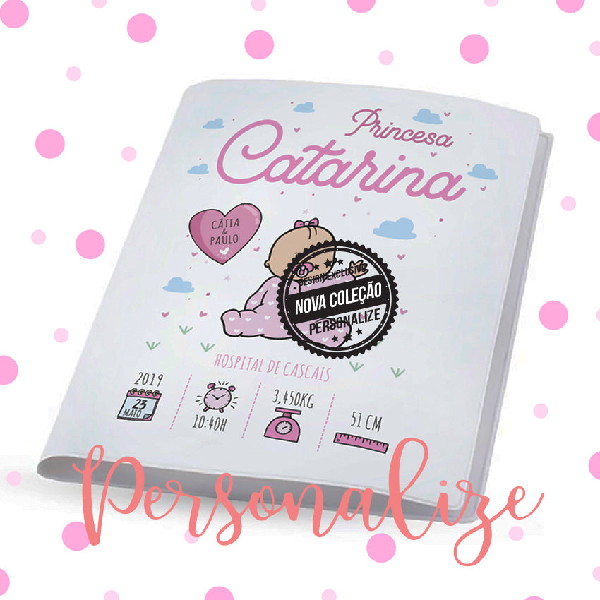 Bolsa porta documentos " Dados de nascimento" Personalize