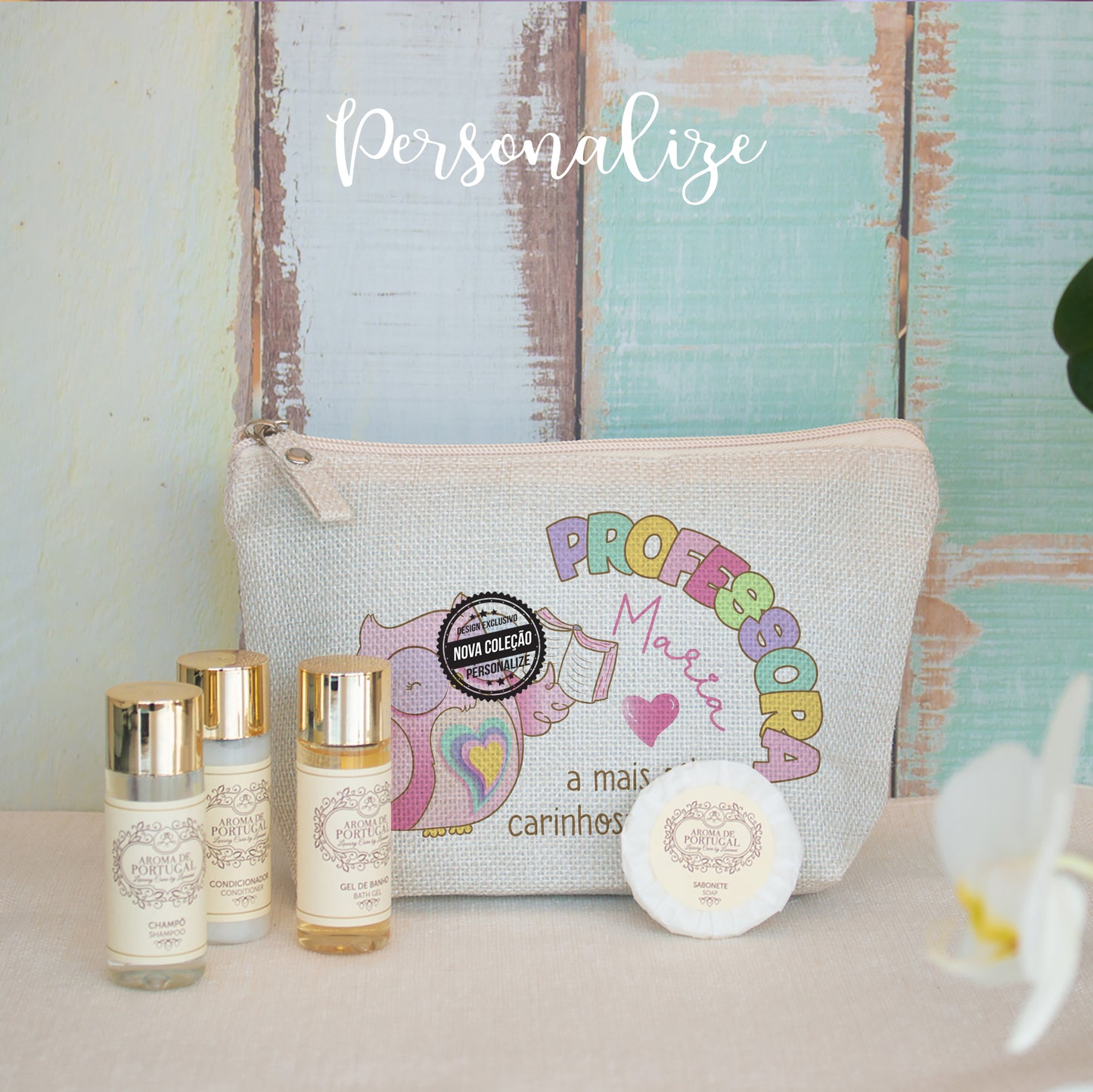 bolsa com cosméticos tamanho de viagem para professora