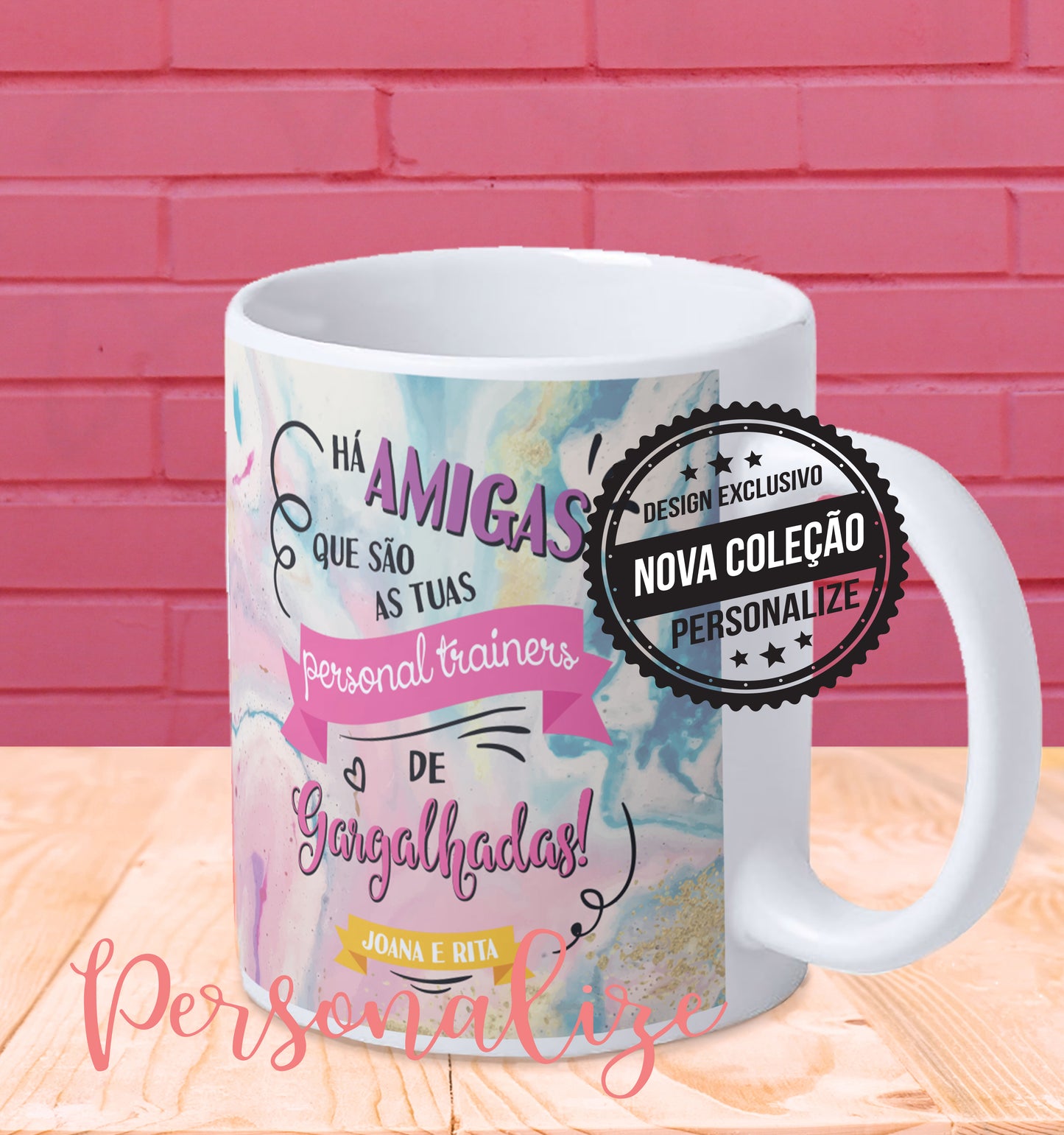 Caneca ceramica " Há amigas que são as tuas...