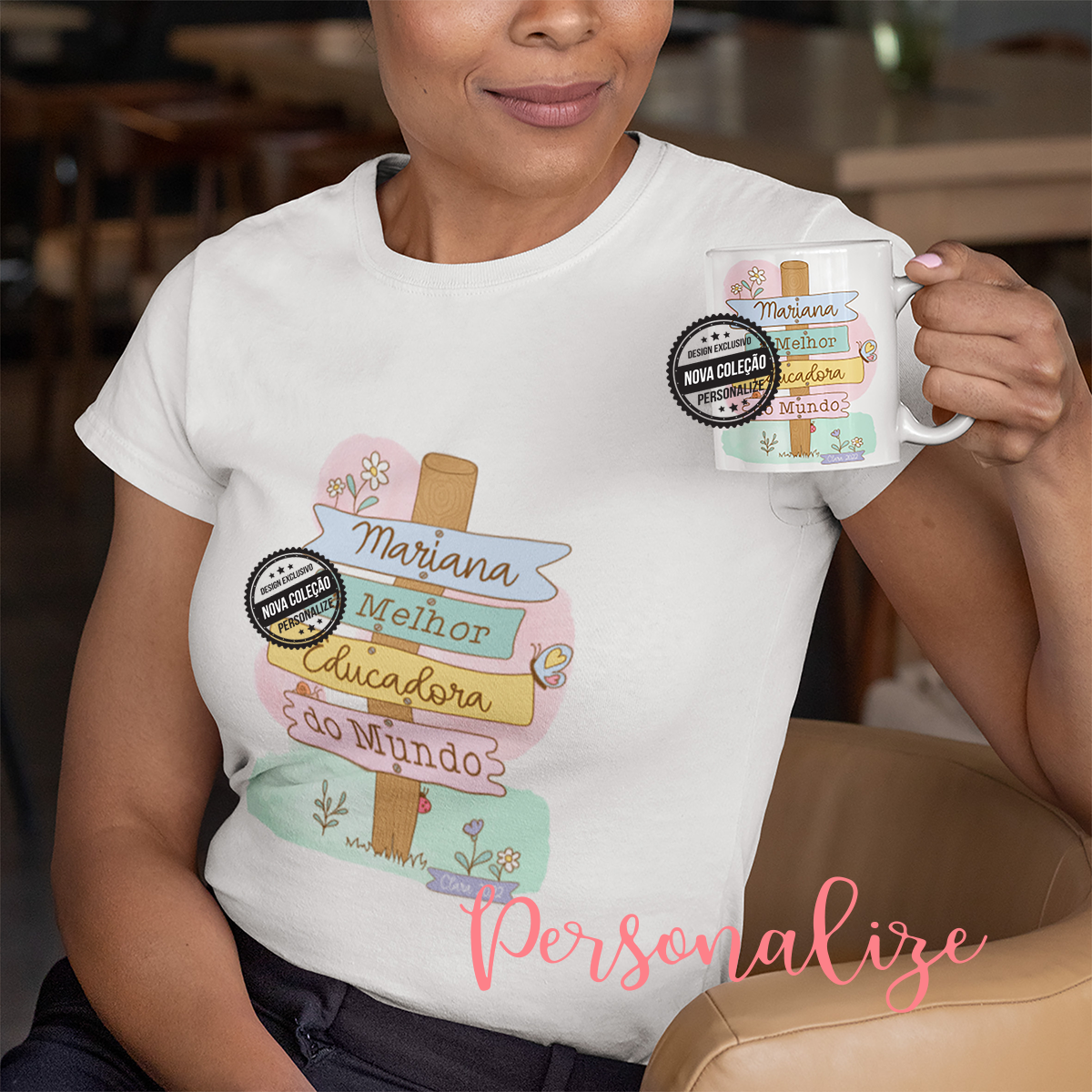 t-shirt e ou caneca melhor professora do mundo