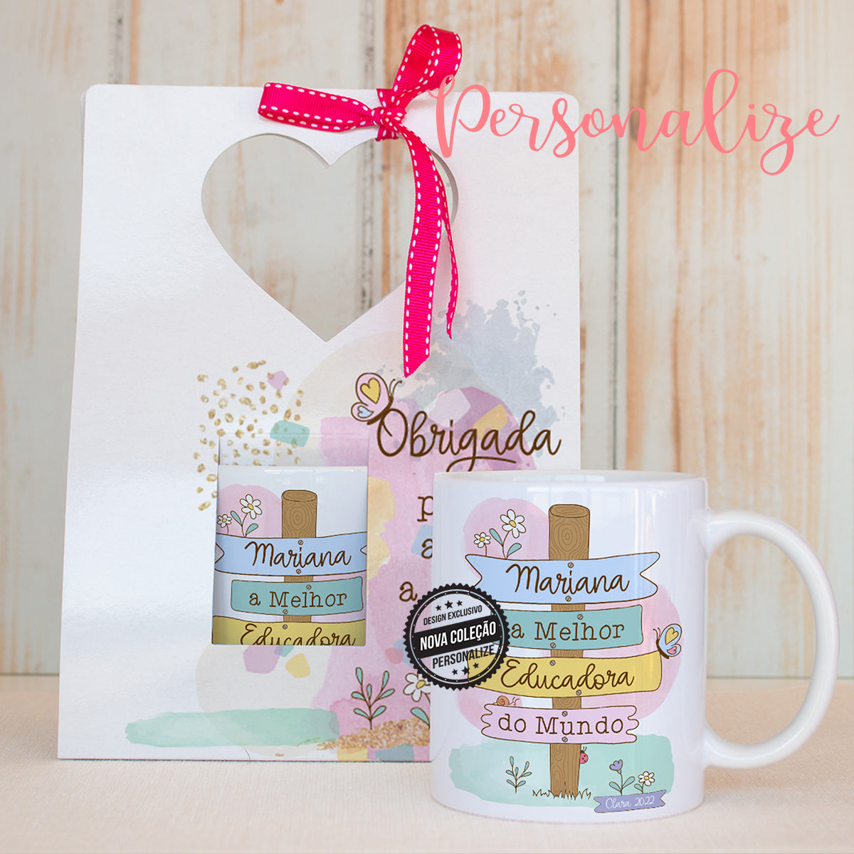 Caneca " Educadora " com opção caixinha coração
