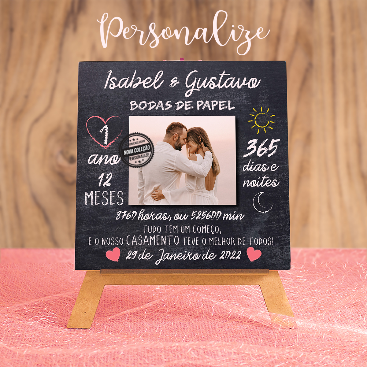 Marque a sua data especial com um presente super especial personalizado por si. Escolha a sua fotografia preferida e marque o momento com as palavras perfeitas para a sua cara metade.