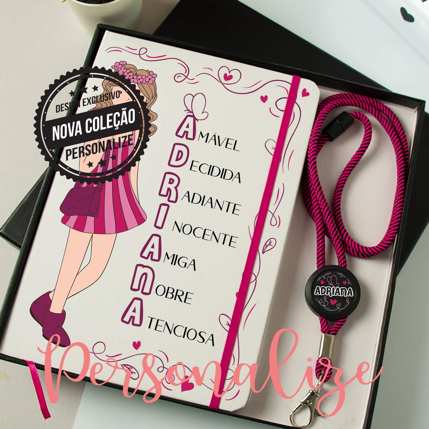 Conjunto Bloco de notas e fita