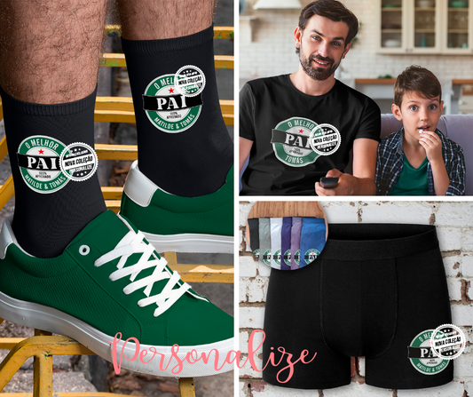 Conjunto "O melhor Pai, 100% aprovado"