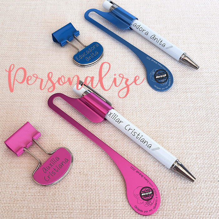 Marcador de livros com caneta e/ou clip " Educadora / Auxiliar "