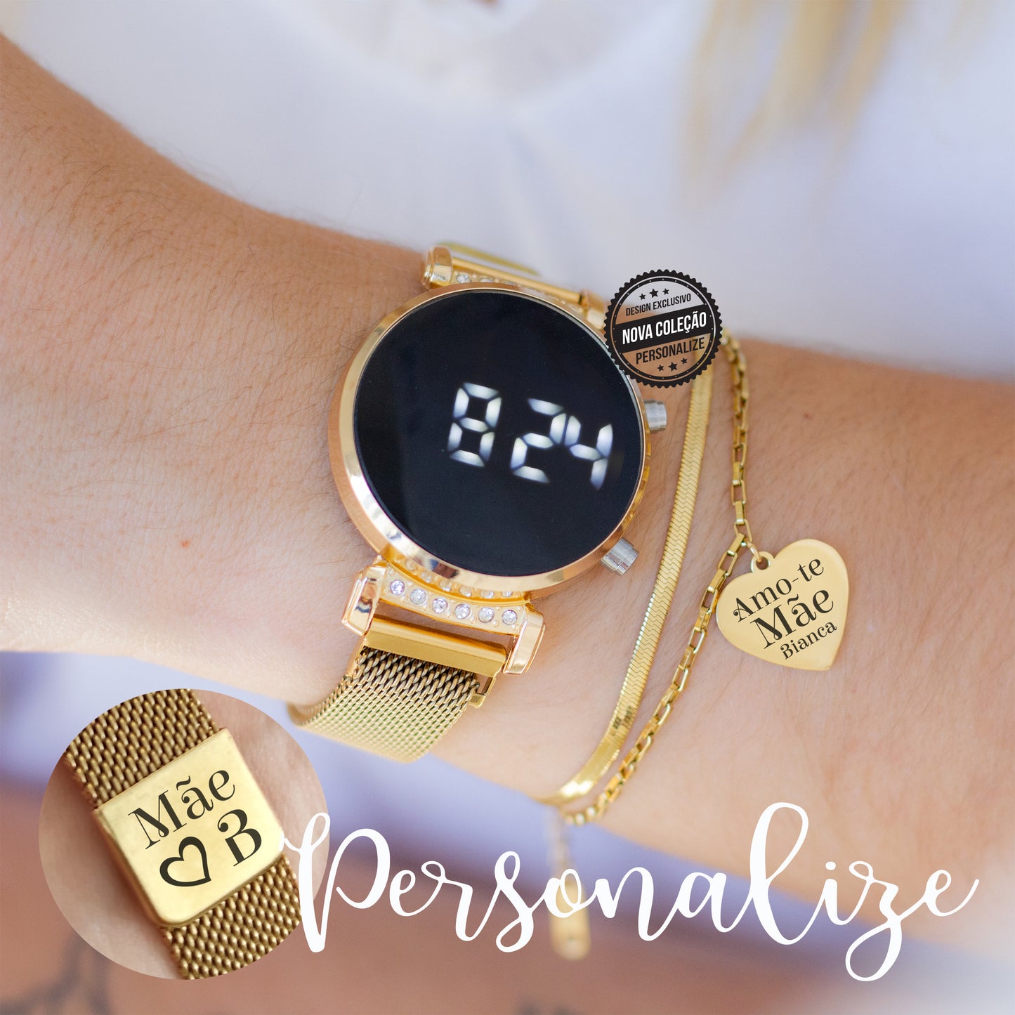 Relógio Digital " Mãe " e/ ou pulseira