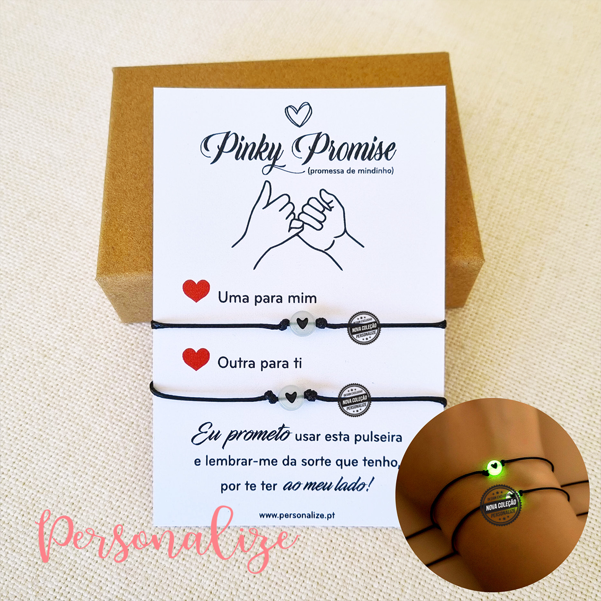 Conjunto de pulseiras "Pinky promise"