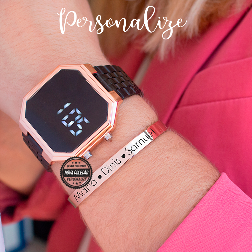 Relógio digital e/ou pulseira escrava "nomes"