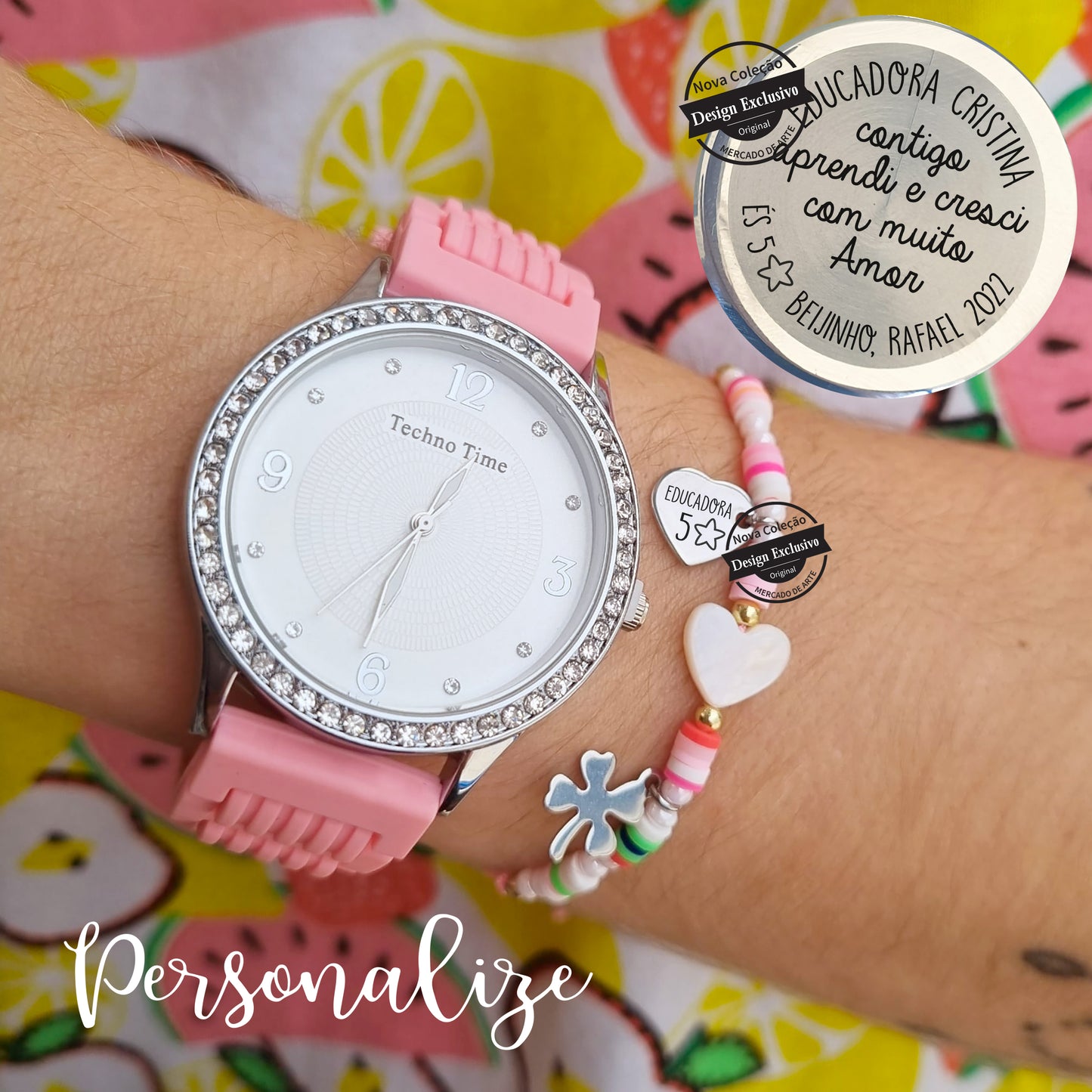 Conjunto relógio e pulseira " Educadora"