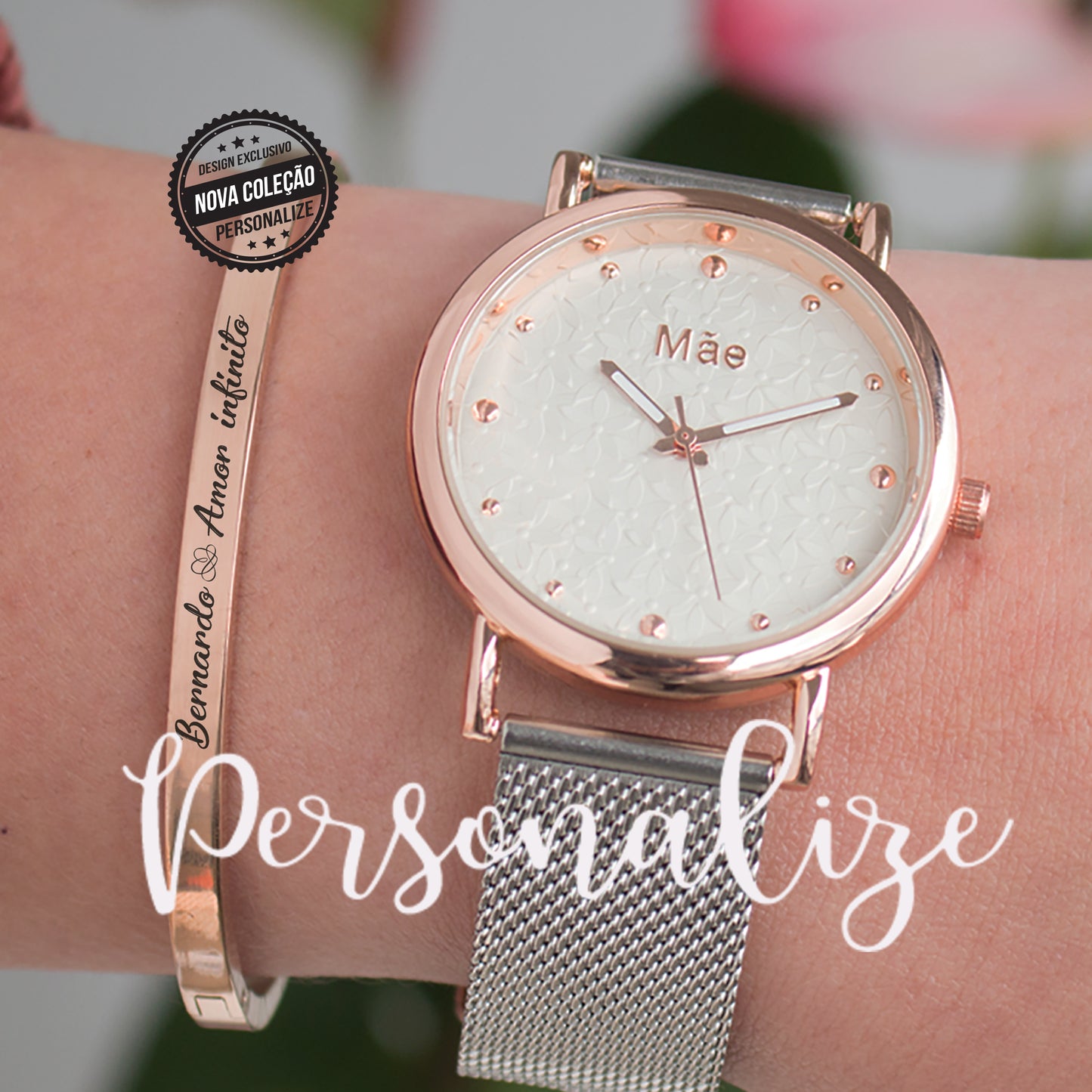 Relógio e/ ou pulseira "Mãe amor infinito"