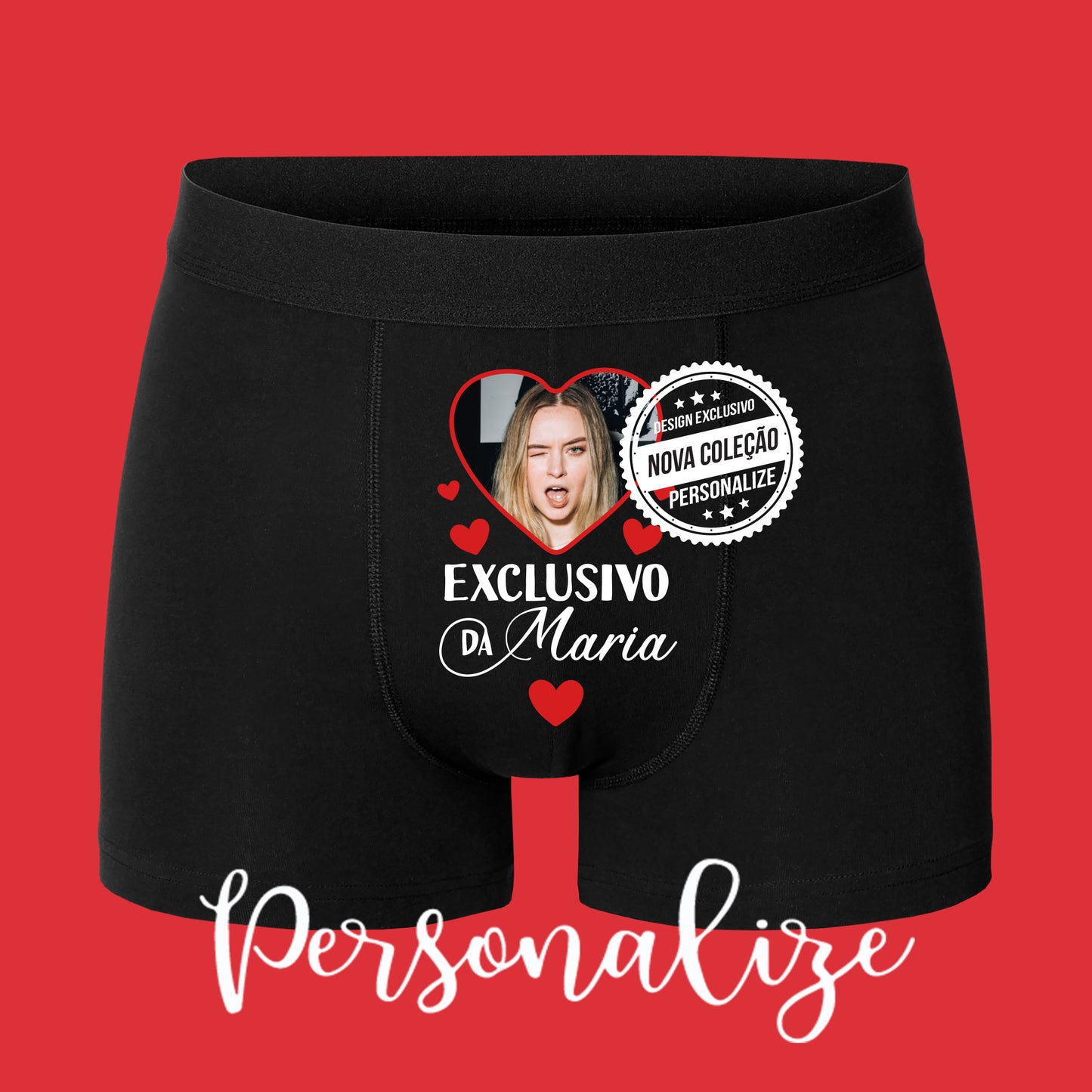 Procuras um presente diferente e atrevido, a nossa sugestão mais atrevida e divertida é o nosso Boxer em algodão várias cores disponiveis e podes personalizar ao teu gosto. Uma sugestão para o dia dos namorados, dia do pai ou mesmo como presente de aniversário.