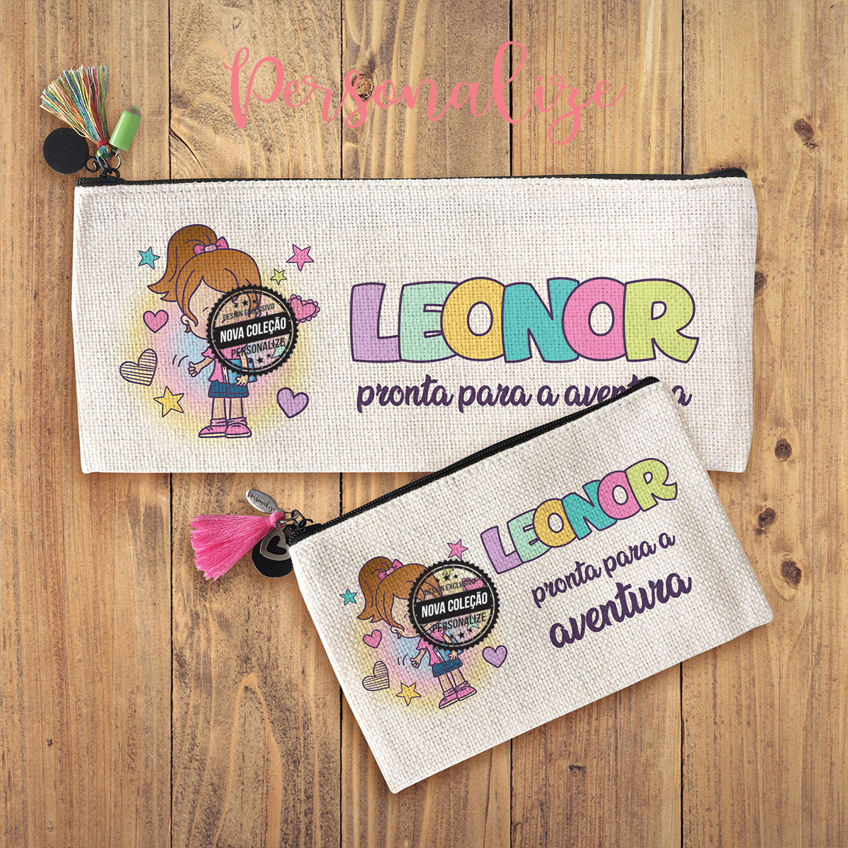 Estojo / ou bolsa "Pronta para a aventura"