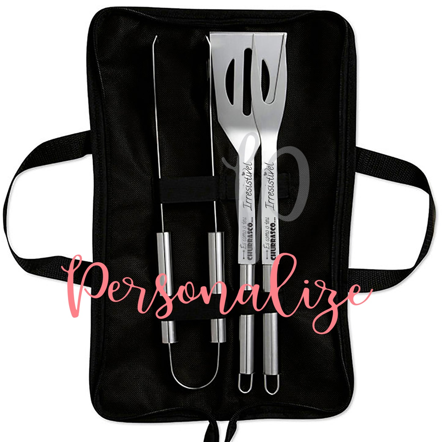 Conjunto Barbecue " És como o teu churrasco … irresistível " Personalize