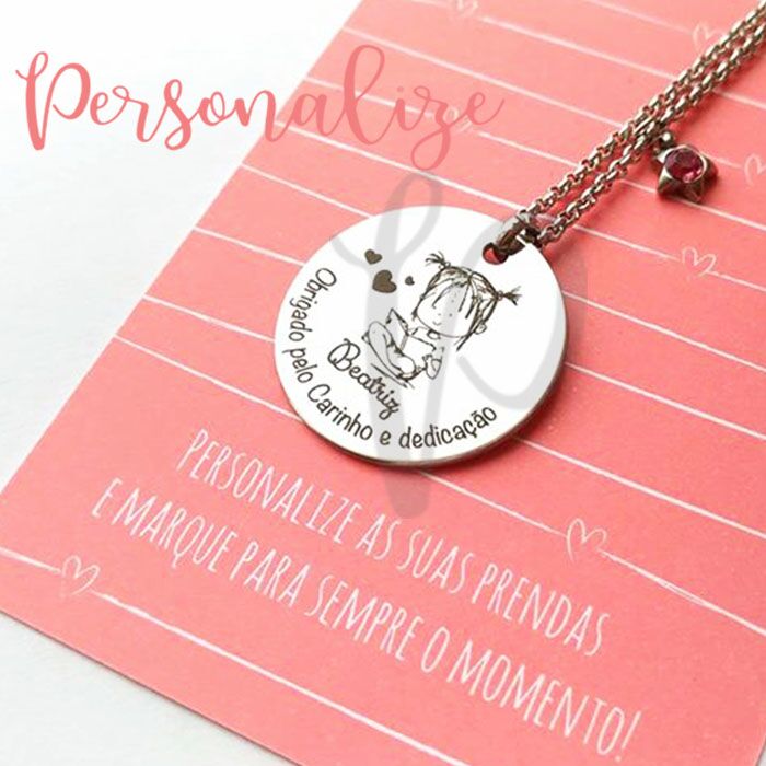 Fio aço inox com medalha personalizável Personalize