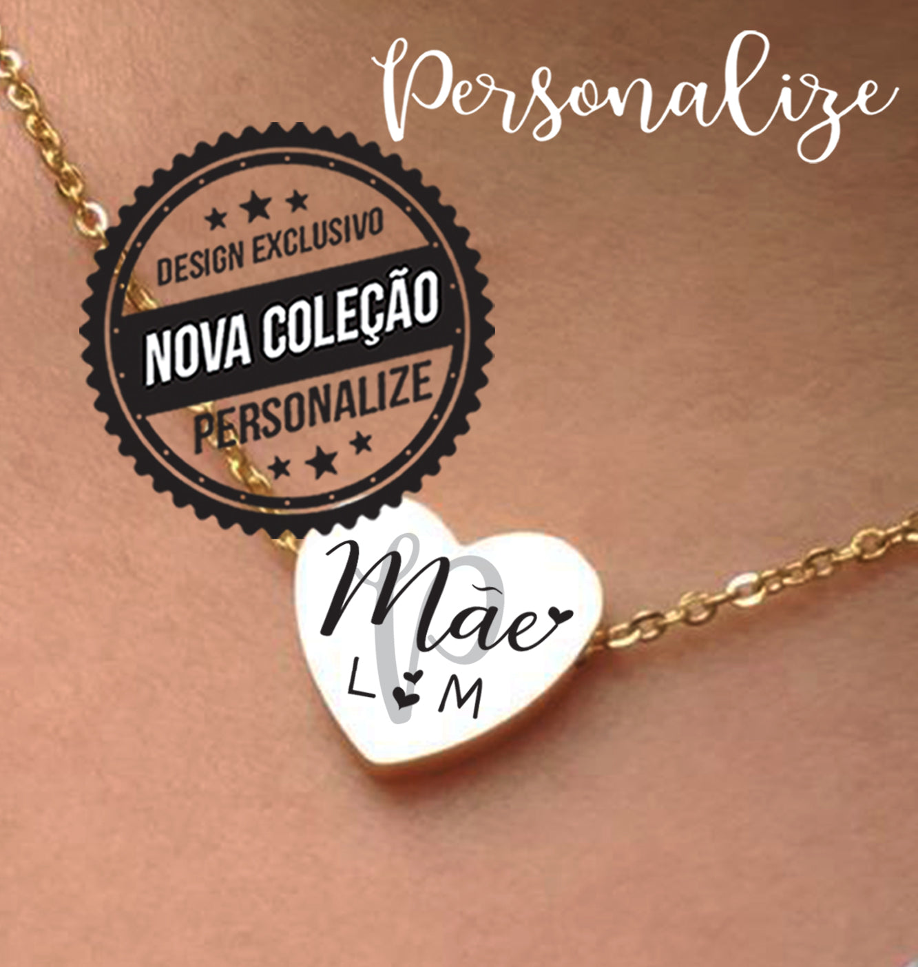 Fio em aço inox "Mãe... Personalize