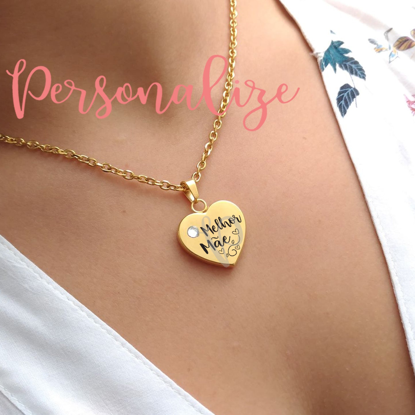 Fio com coração " Melhor mãe " Personalize
