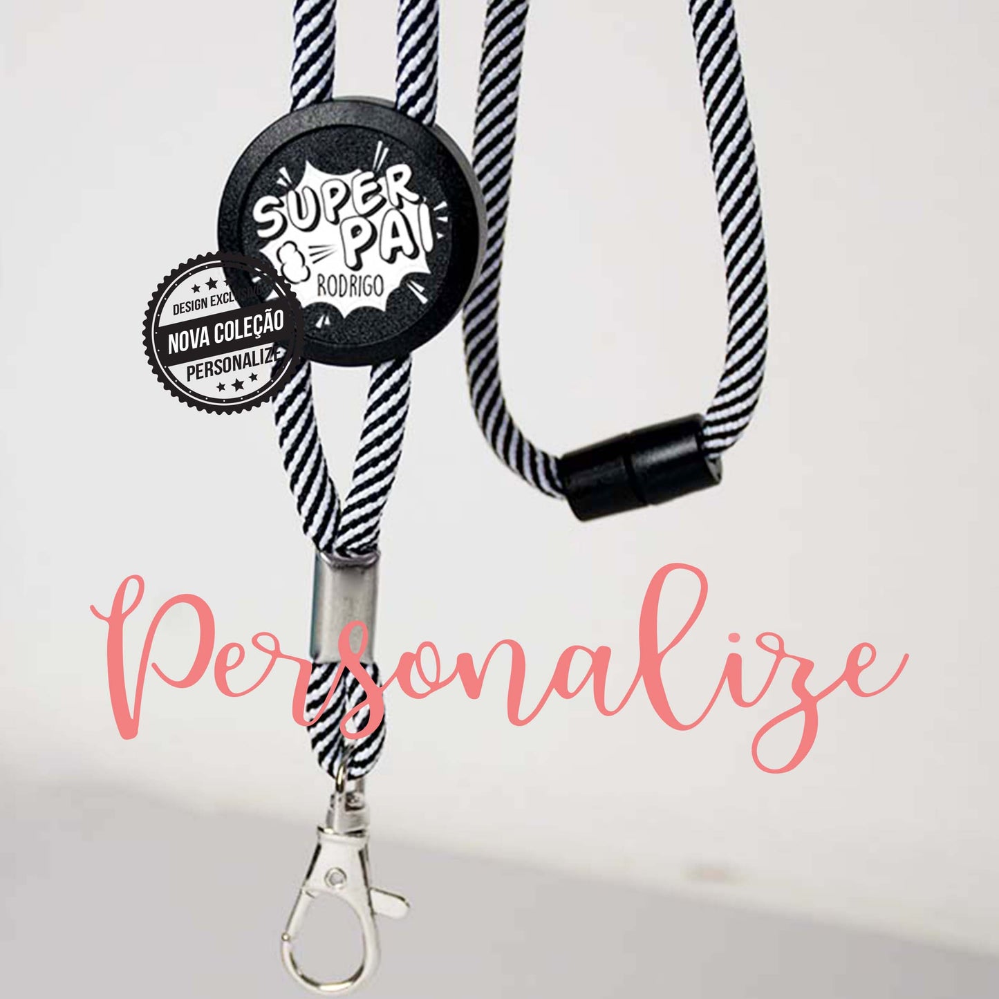 Fitas de pescoço " Super Pai" Personalize