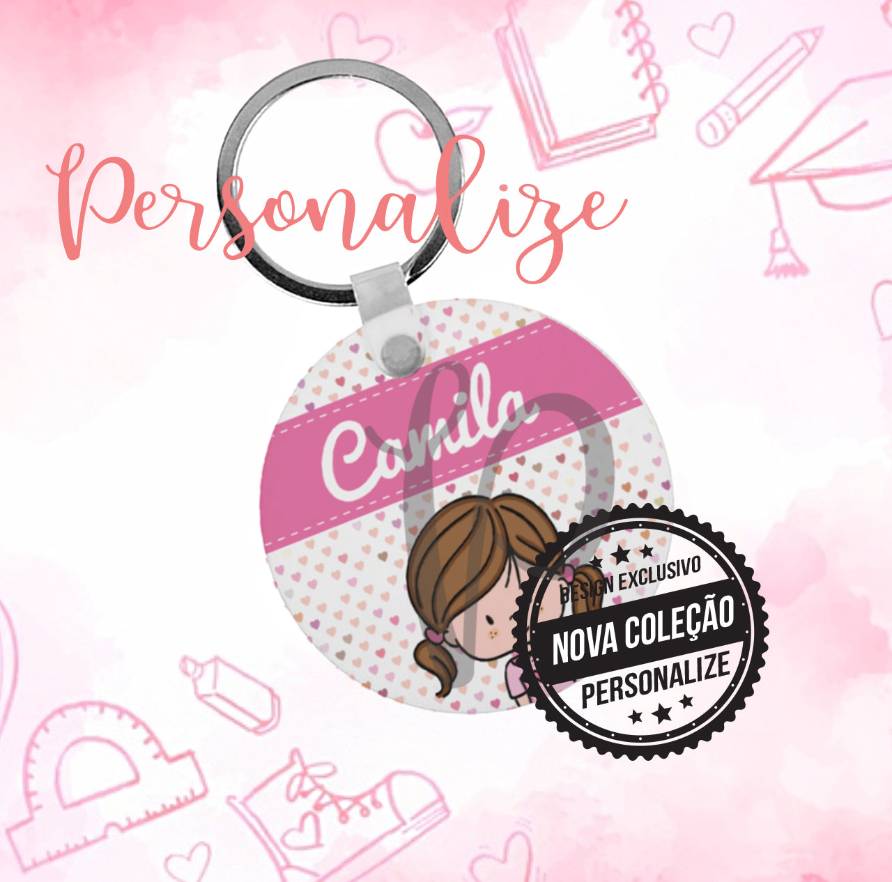 Identificador de mochila com nome Personalize