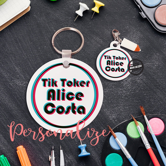 Identificadores de mochila e de estojo "Tik Toker "
