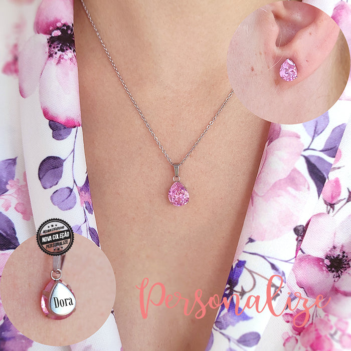 Conjunto Fio e brincos " Lágrima "