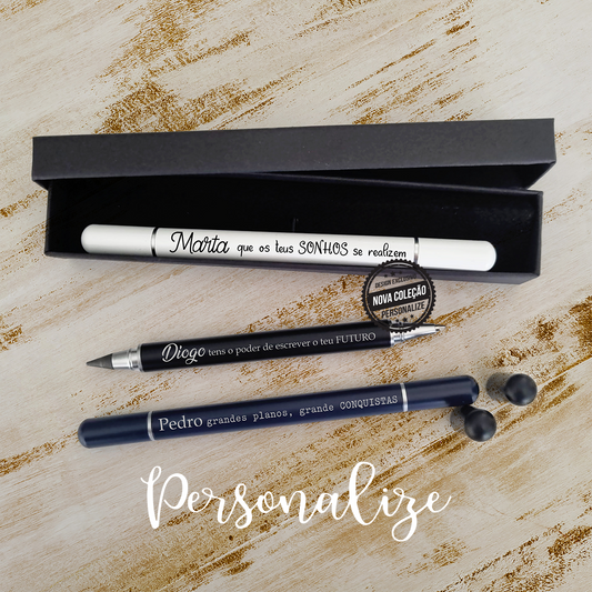 Lápis/caneta infinito com caixa