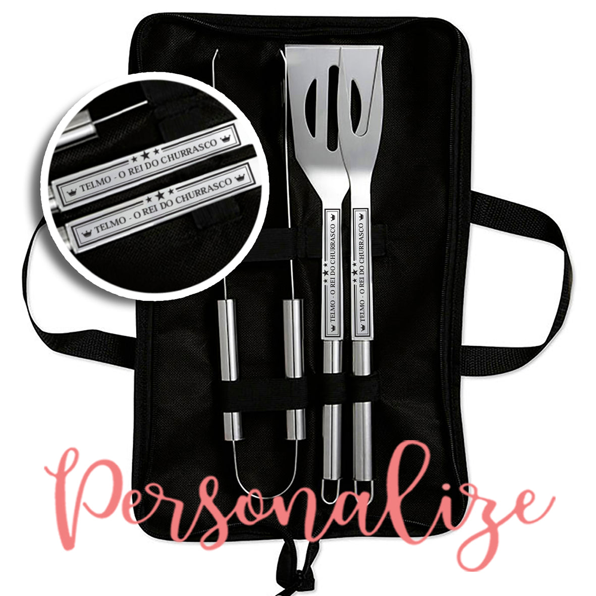 Conjunto Barbecue " Telmo o rei do churrasco" Personalize