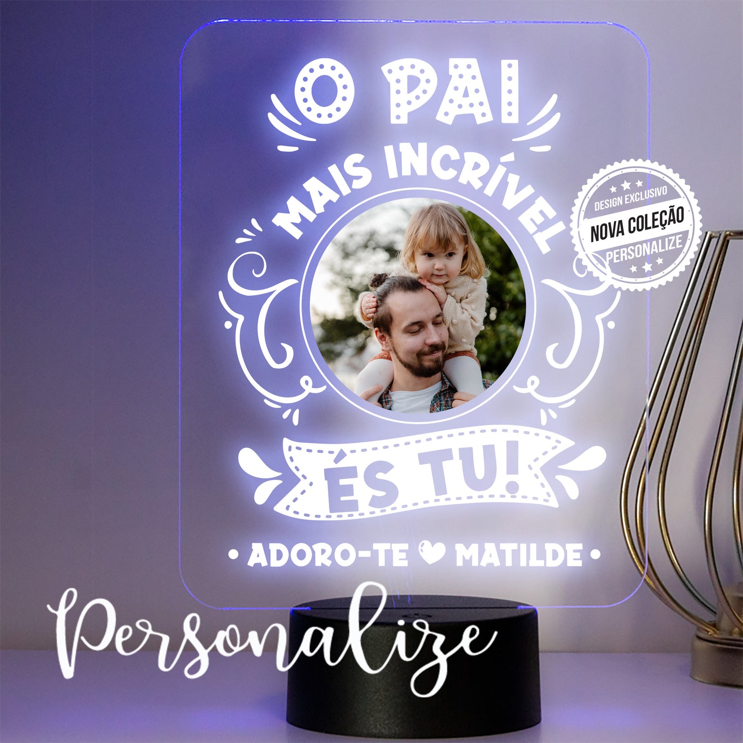 Moldura de LED "O Pai mais incrível"