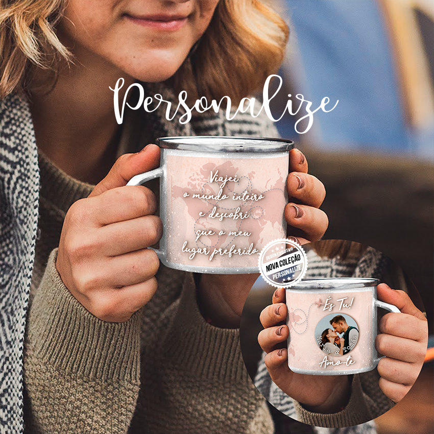 Caneca de Esmalte "...o meu lugar preferido és tu!