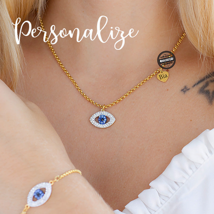 Fio e/ou pulseira " Olho Turco " dourado