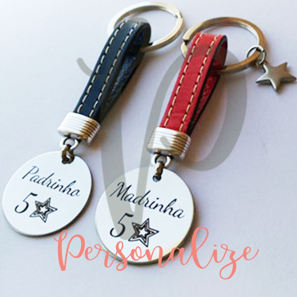 Porta chaves (Padrinho / Madrinha 5 estrelas) Personalize