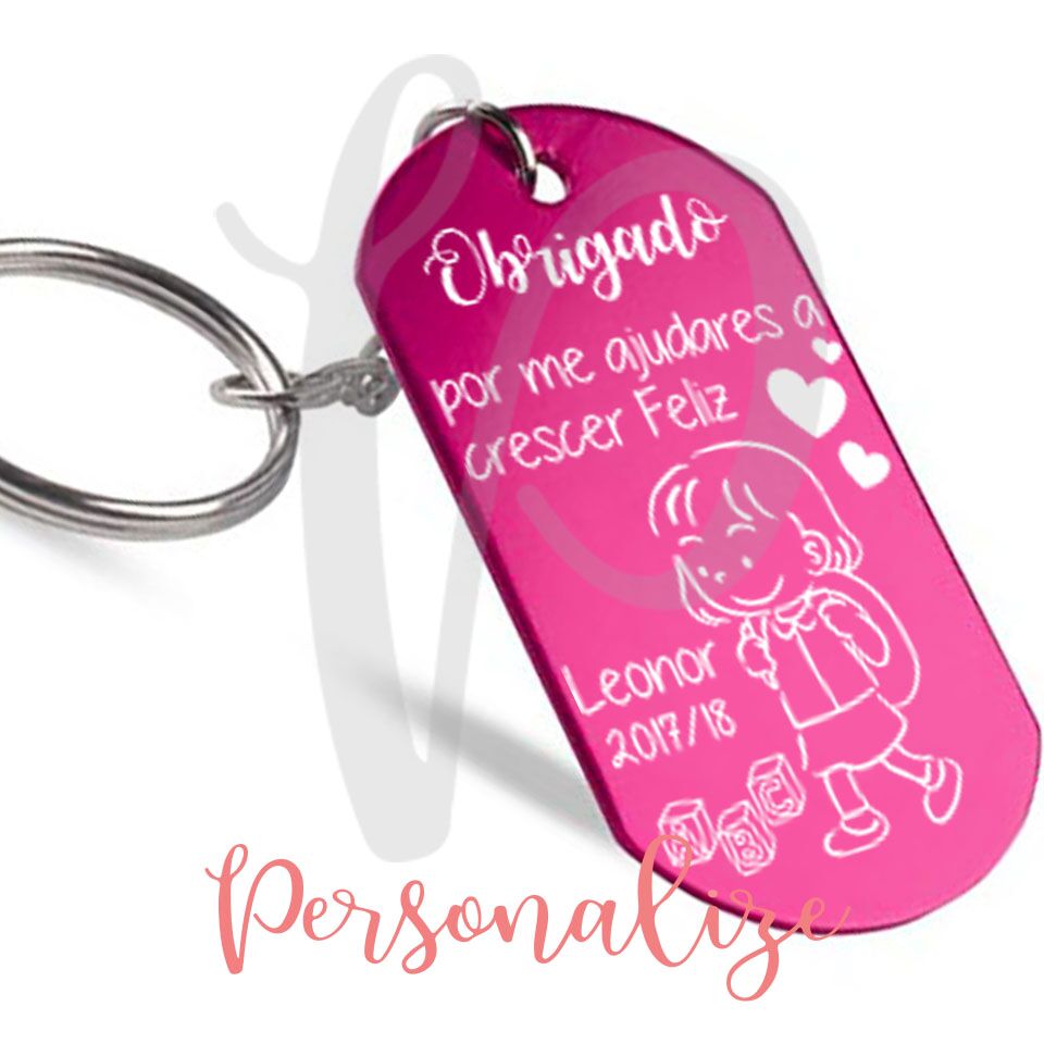 Porta chaves "Obrigado por me ajudares a crescer Feliz" Personalize