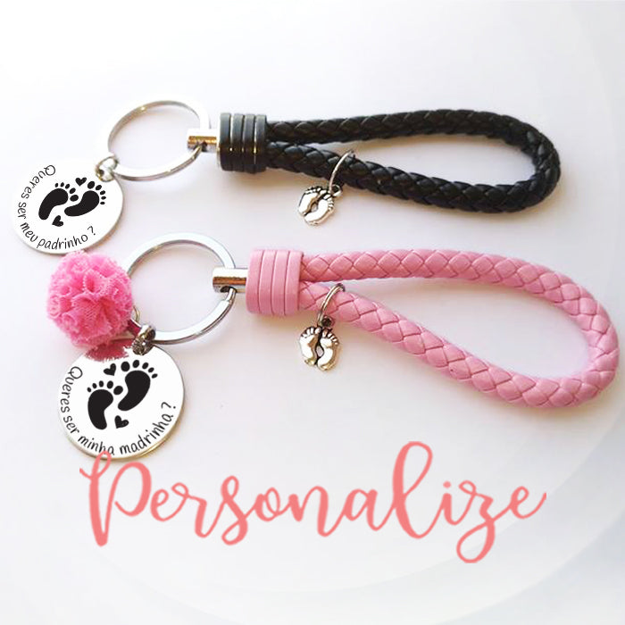 Porta chaves ( Madrinha/ Padrinho) Personalize