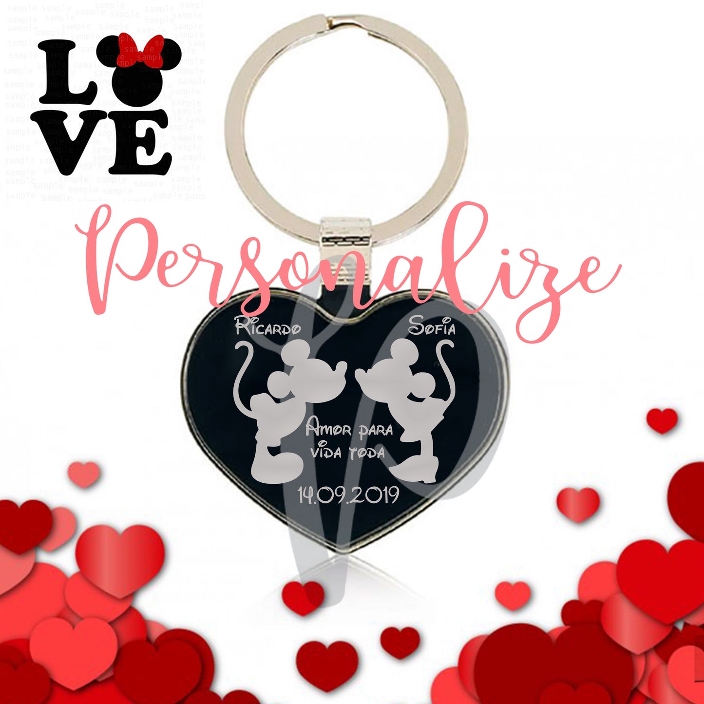 Porta chaves " Amor para a vida toda" Personalize