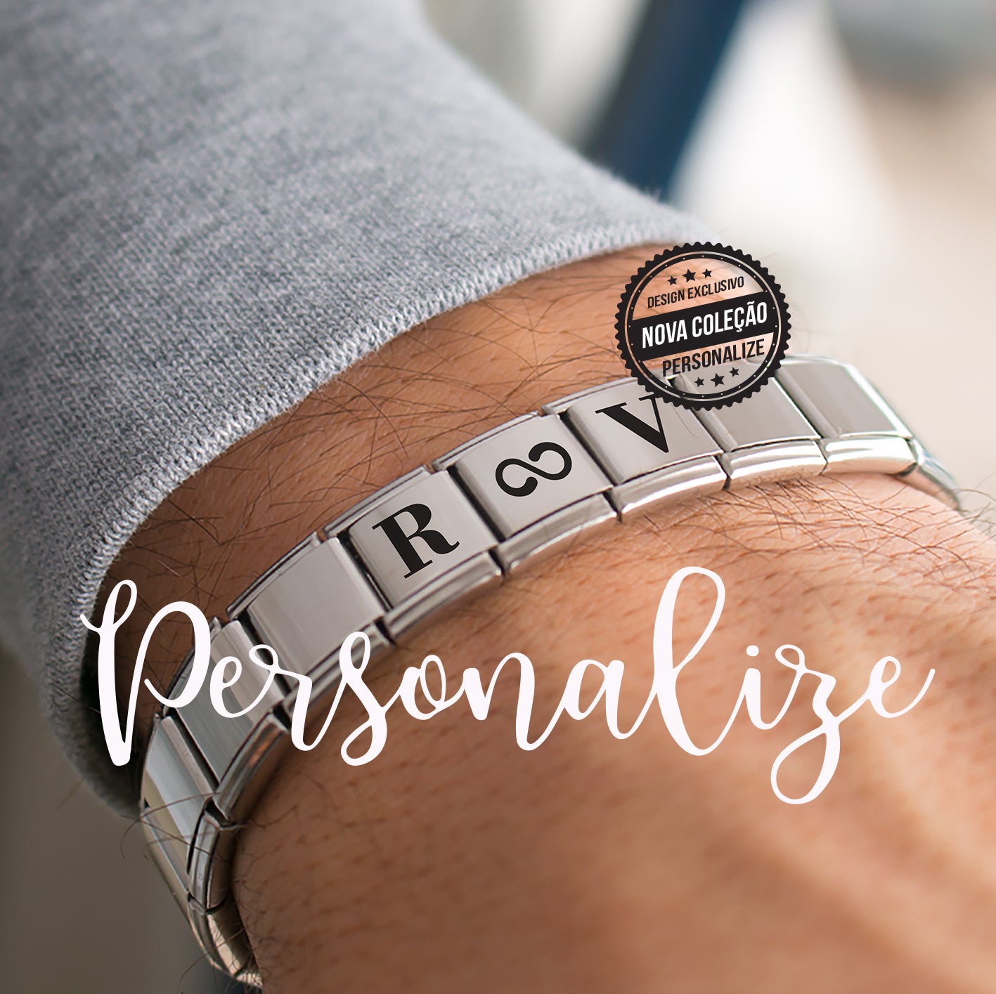 Pulseira com iniciais e infinito