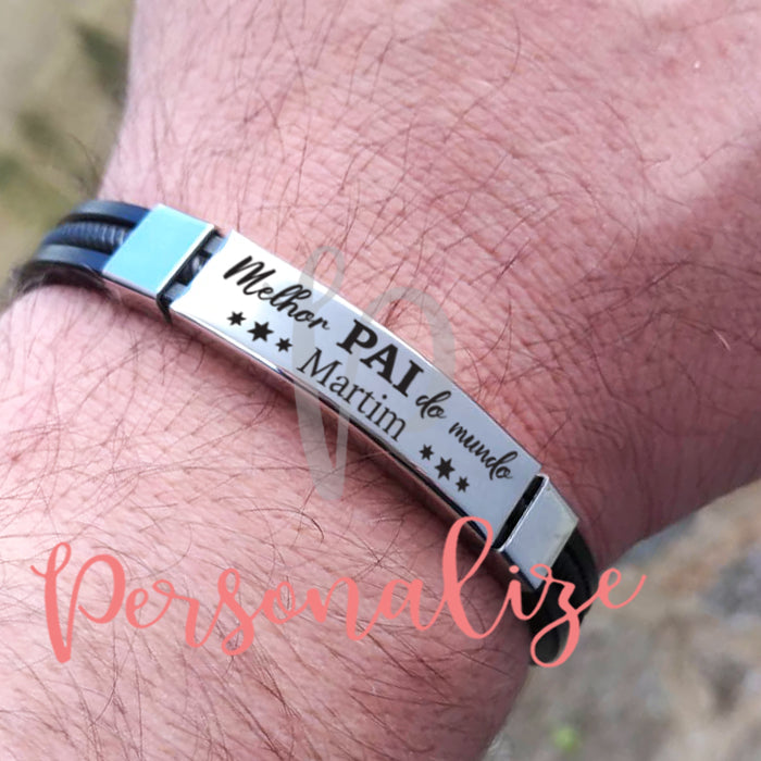 Pulseira " Melhor Pai do mundo" Personalize