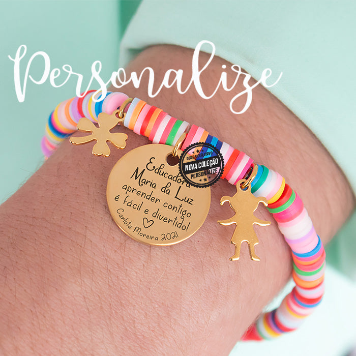 Pulseira " Aprender contigo é fácil e Divertido"
