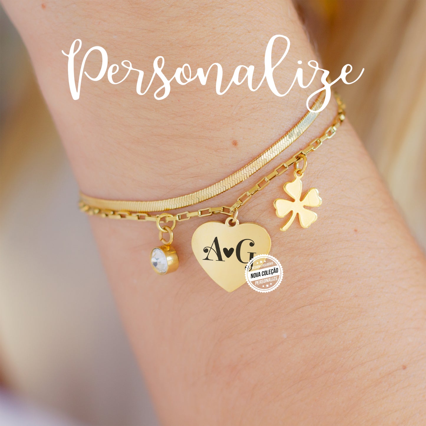 Pulseira Dupla " Heart "