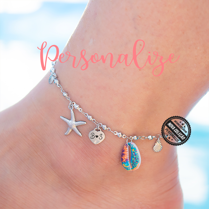Pulseira de pé em aço inóx buzio