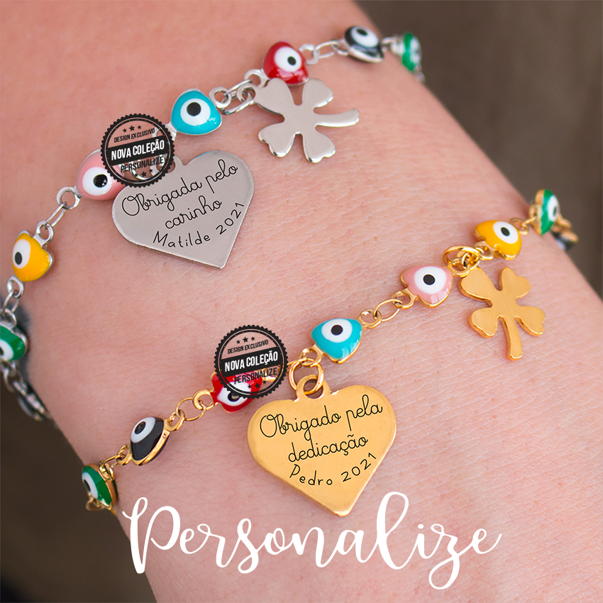 Pulseiras olho turco "Obrigada pela dedicação"